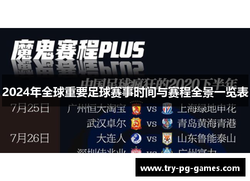 2024年全球重要足球赛事时间与赛程全景一览表